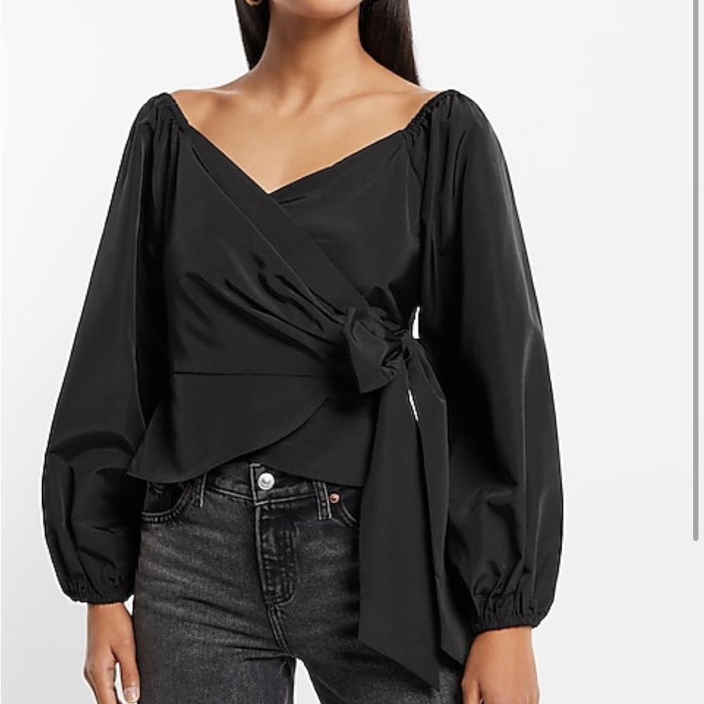Express v neck balloon sleeve top